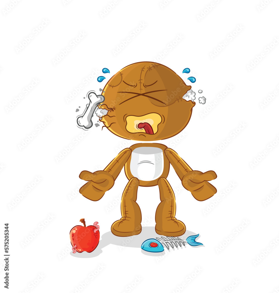 Obraz premium sack doll burp mascot. cartoon vector