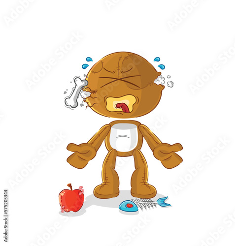 sack doll burp mascot. cartoon vector