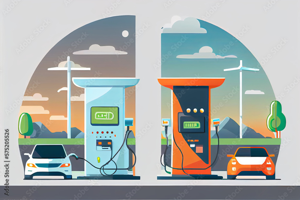 Electric vehicle charging stations for electric cars and charging stations for electric cars of