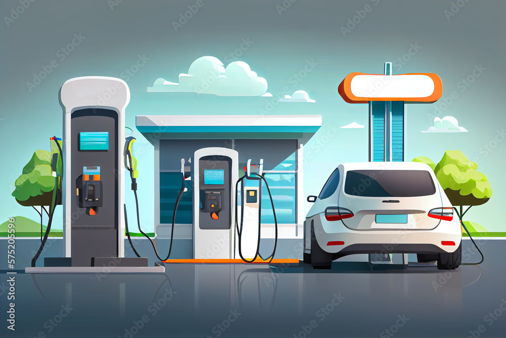 Electric vehicle charging stations for electric cars and charging stations for electric cars of