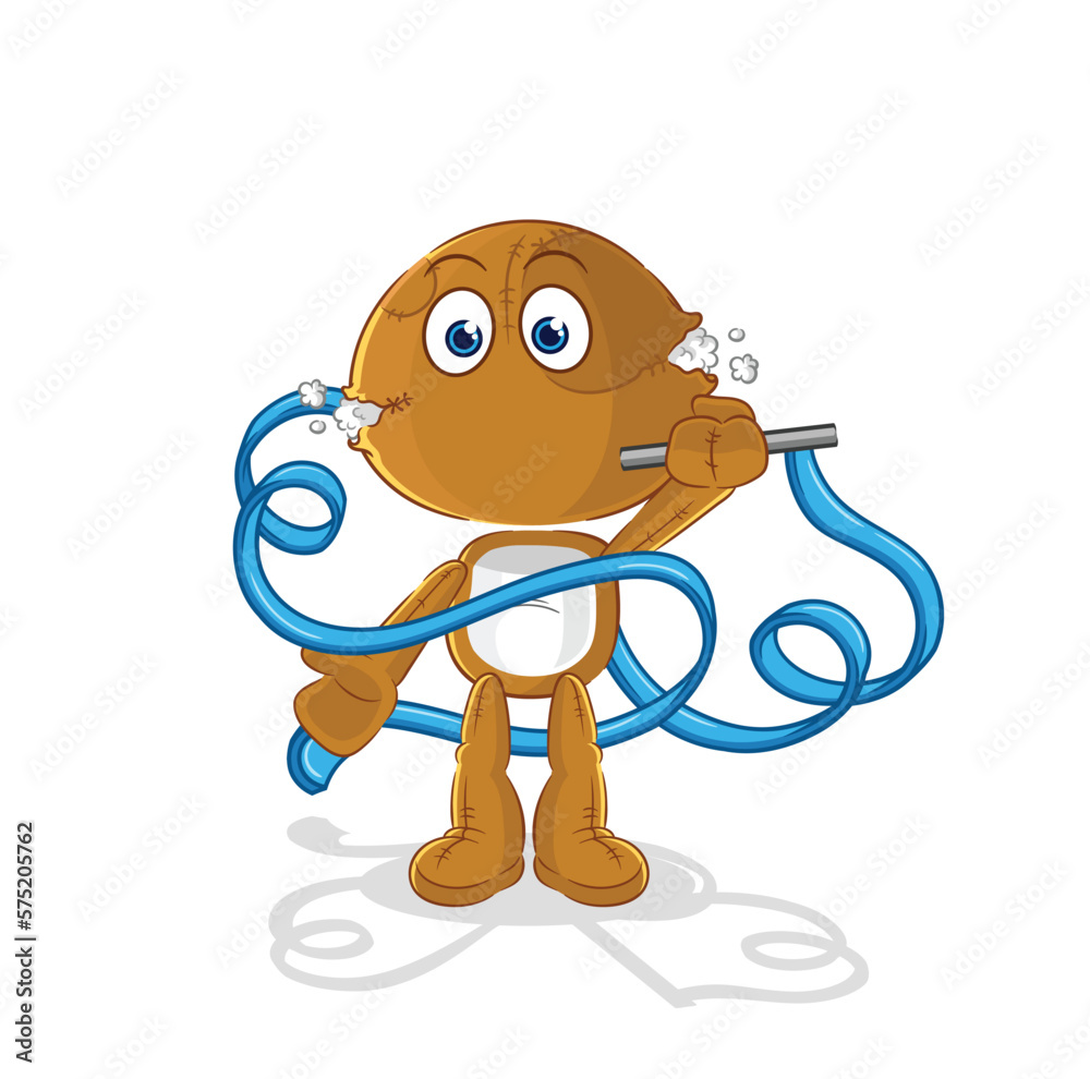 sack doll Rhythmic Gymnastics mascot. cartoon vector sack doll Rhythmic Gymnastics mascot. cartoon vector