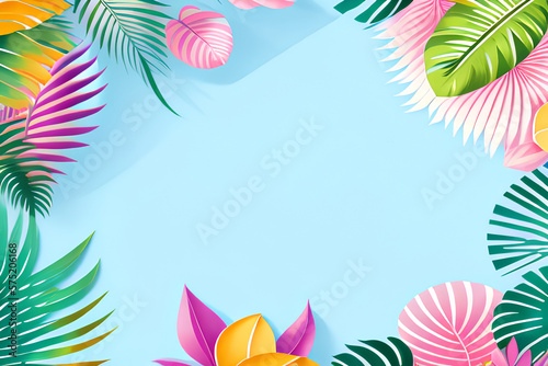 Vibrant Summer Foliage Frames | High-Quality Botanical Border Images for Your Creative Design Projects