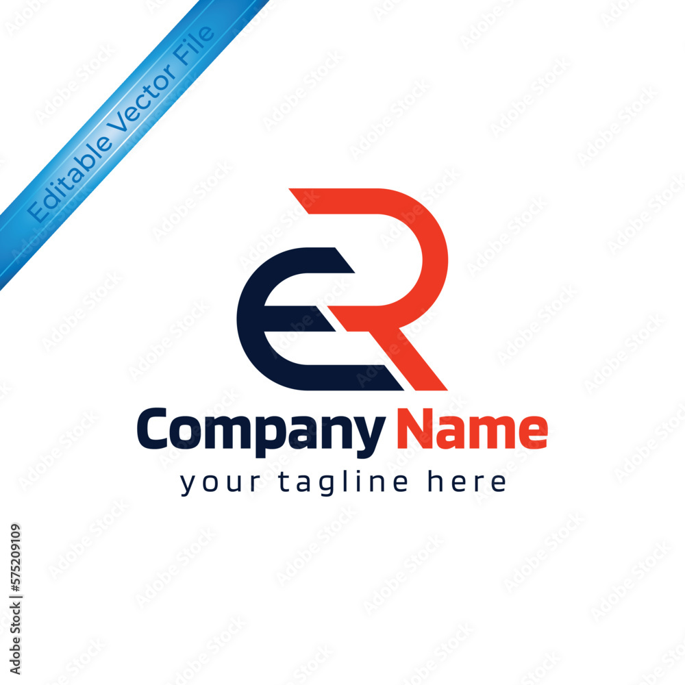 ER or RE letter mark abstract vector logo design ER or RE letter mark abstract vector logo design