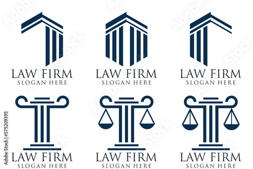 Justice law firm logo, blue, firm, law, icon justice, Premium Vector