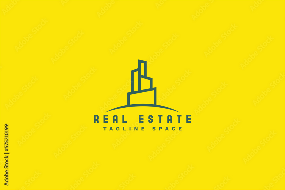 real estate logo with township building design