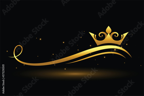 shiny golden crown background for royal treasure design