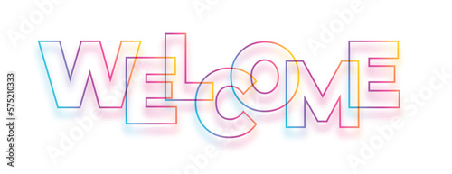 trendy welcome text banner for event invitation or hiring campaign