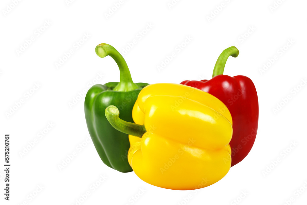 Colorful bell pepper isolated on transparent background png file