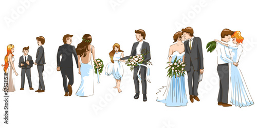 Marry vector set collection graphic clipart design
