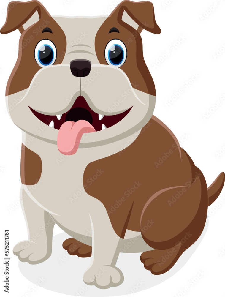 Cute cartoon bulldog isolated on white background Cute cartoon bulldog isolated on white background
