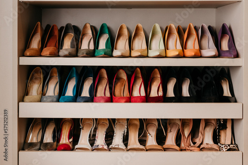 Organization - Shelves with shoes organized and lined up