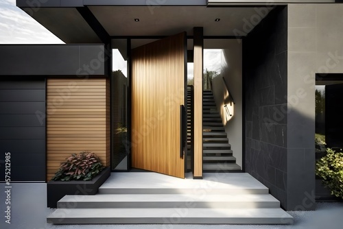 modern house entrance created using AI Generative Technology