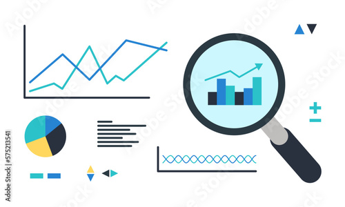 Data analysis, database visualization. working sorting information using digital mind map. Input output data, charts, analyzing, infographic vector illustration © Lucky Graphic's