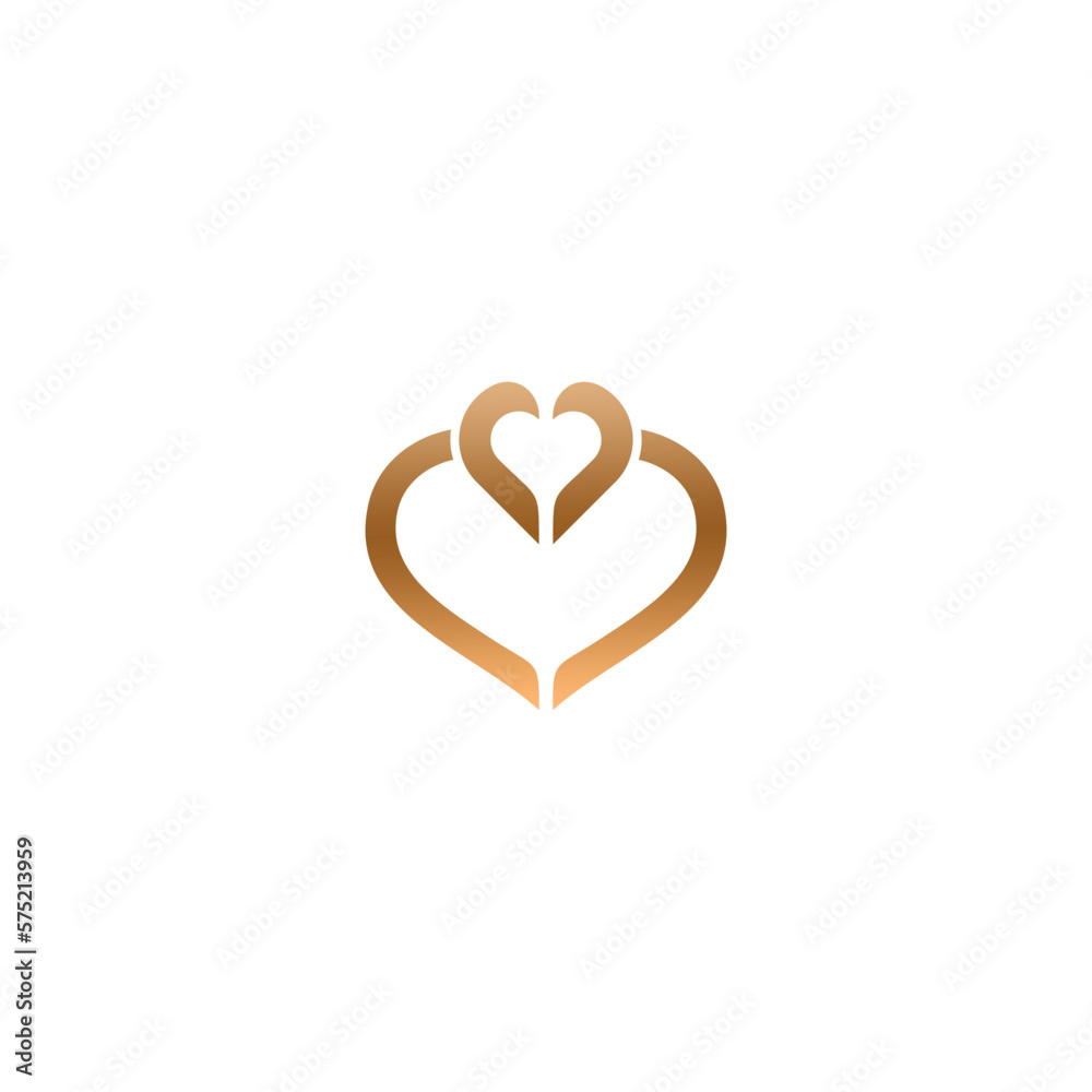 logo design letter CC with love unique