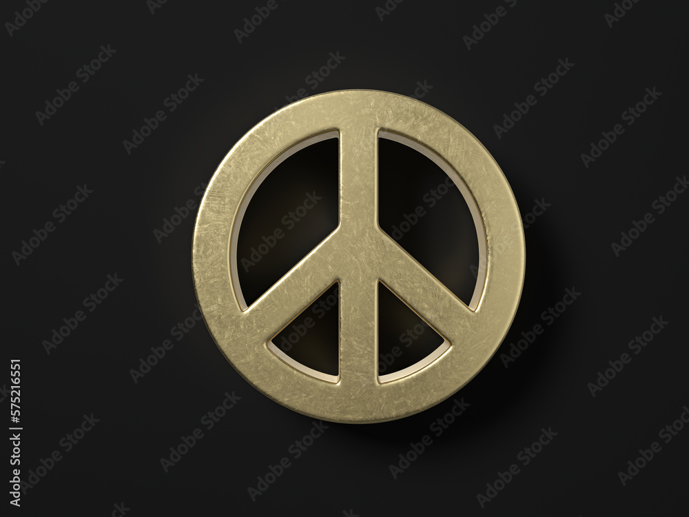 Gold peace symbol Gold peace symbol