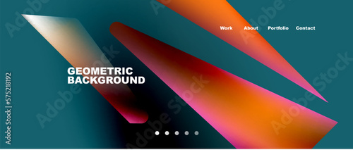 Landing page background template. Abstract geometric shapes composition. Vector illustration for wallpaper, banner, background