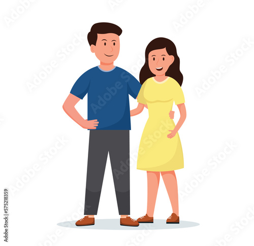 Couple in love isolated vector illustration
