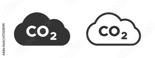 Cloud with text (CO2) icon illustration photo