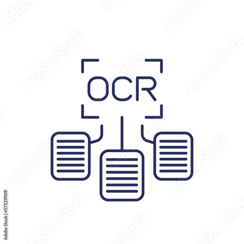 OCR line icon, Optical character recognition