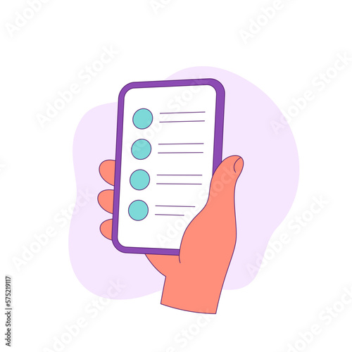 online survey form in a phone icon
