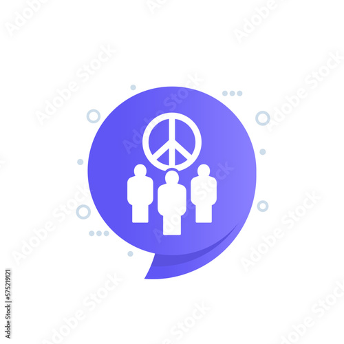 pacifism and pacifist movement vector icon
