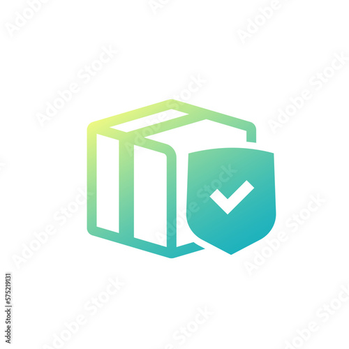 parcel insurance icon with a box and a shield