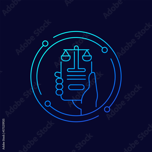 online legal help icon, linear design