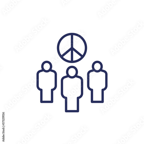 pacifism, pacifist movement line icon