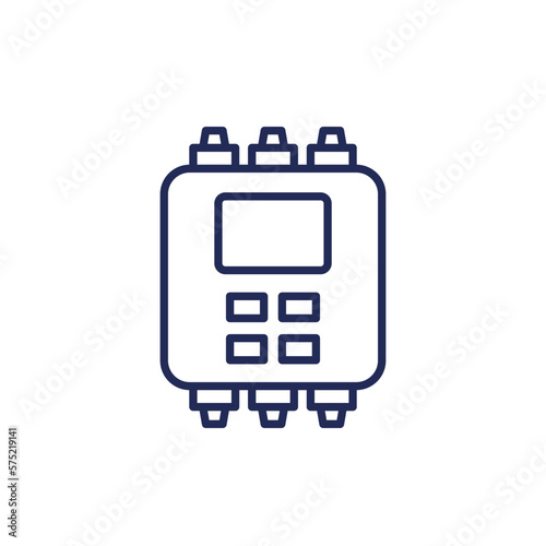 PLC line icon on white, Programmable logic controller