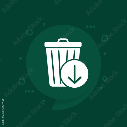Reduce waste icon with a trash bin