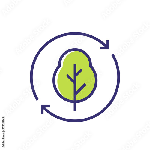 reforestation vector icon with a tree
