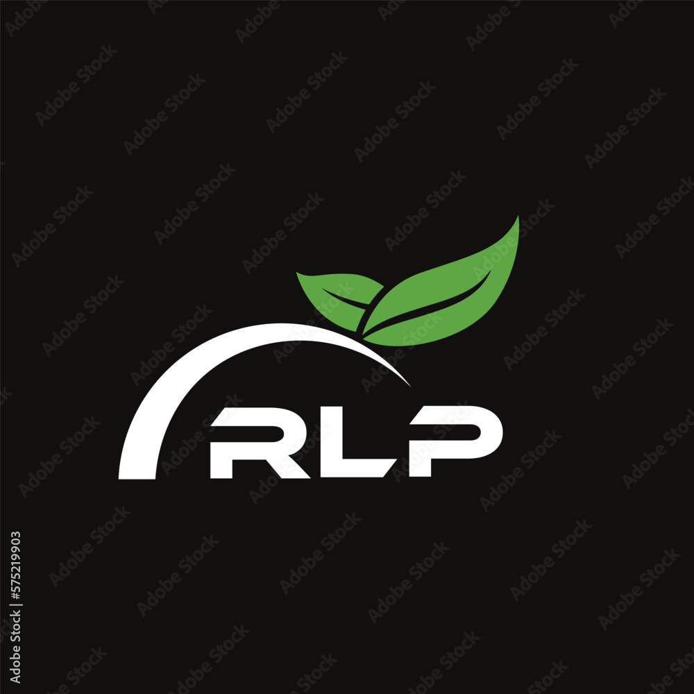 RLP letter nature logo design on black background. RLP creative initials letter leaf logo concept. RLP letter design. RLP letter nature logo design on black background. RLP creative initials letter leaf logo concept. RLP letter design.