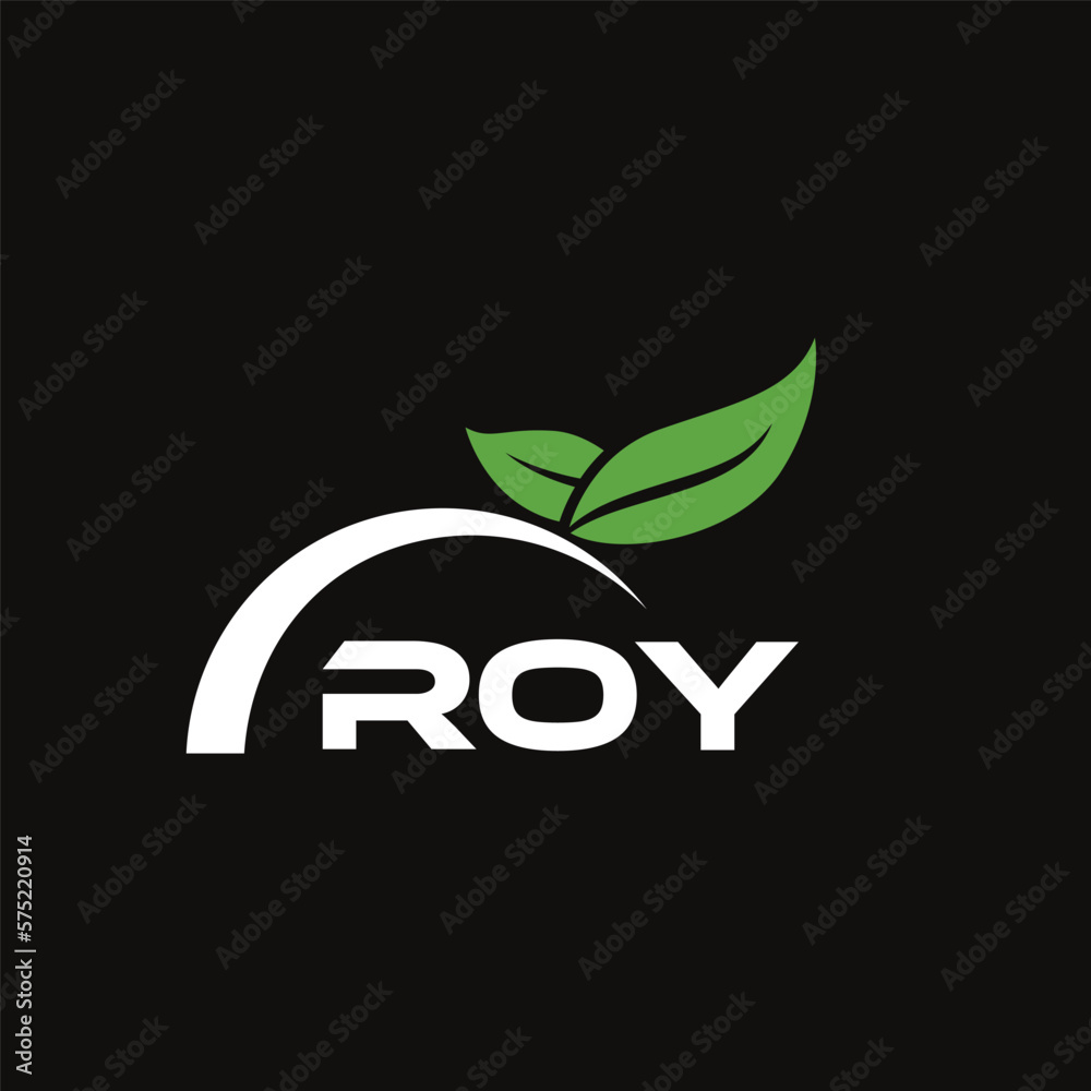Fototapeta premium ROY letter nature logo design on black background. ROY creative initials letter leaf logo concept. ROY letter design.