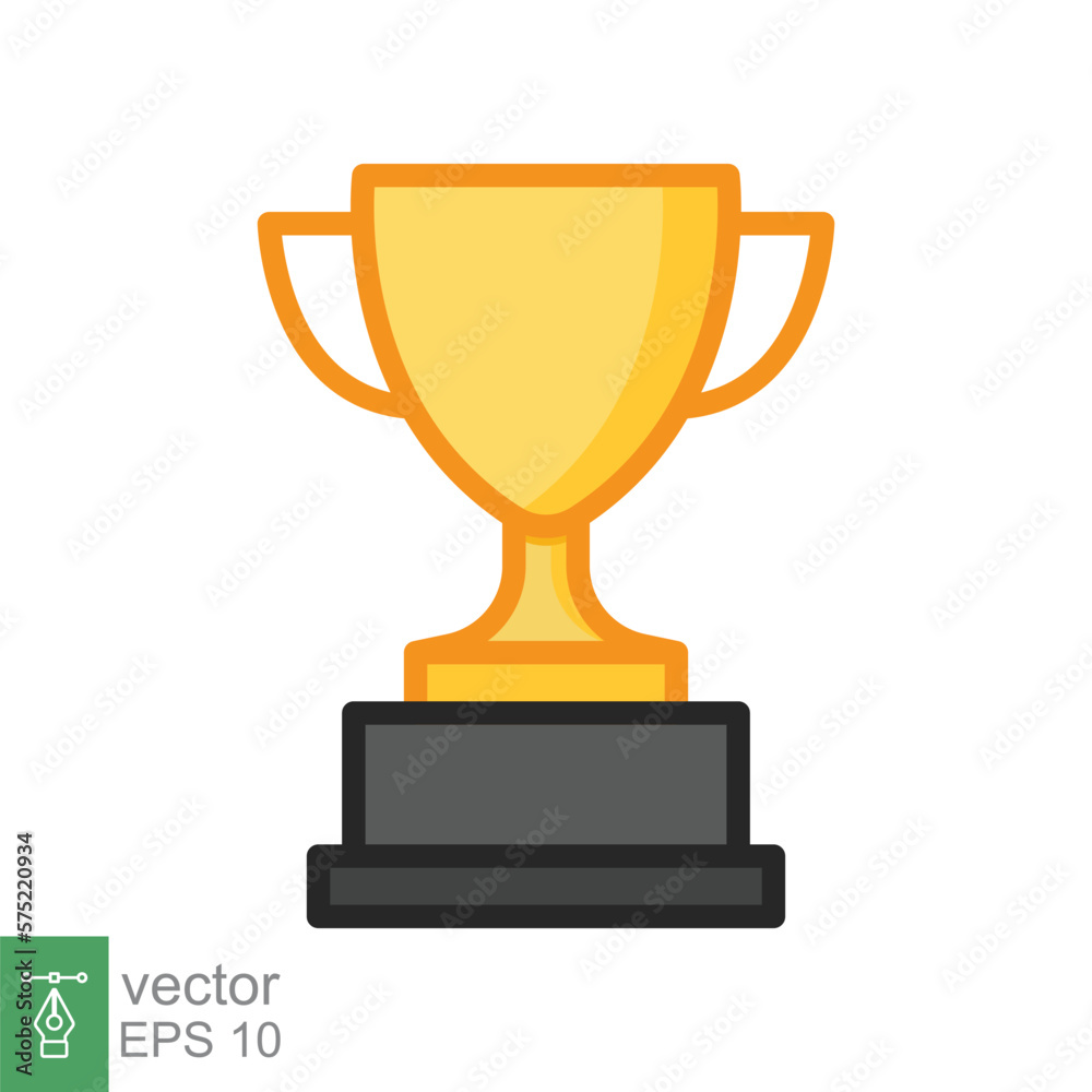 Trophy icon. Simple filled outline style for app and web design element. Winner, award, cup, champ, contest, prize, won concept. Vector illustration isolated on white background. EPS 10. Trophy icon. Simple filled outline style for app and web design element. Winner, award, cup, champ, contest, prize, won concept. Vector illustration isolated on white background. EPS 10.
