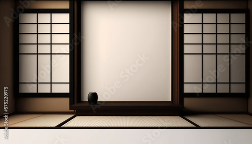 traditional japanese room with sliding window