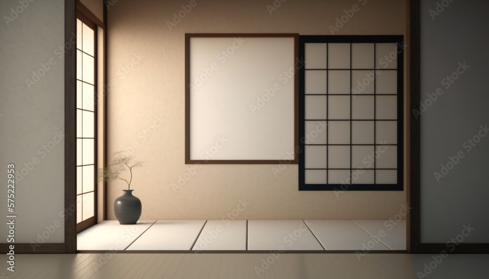 room with a window japanese zen theme generative ai room with a window japanese zen theme generative ai