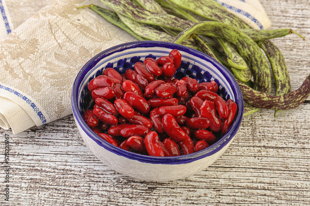 Baked red canned bean in the bowl Baked red canned bean in the bowl