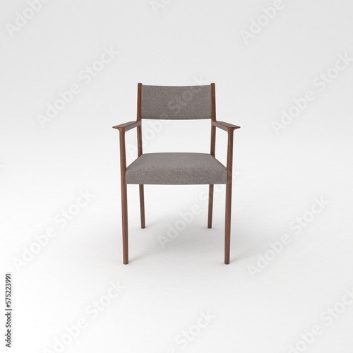 Armchair front view  modern designer furniture  Chair isolated on white background 