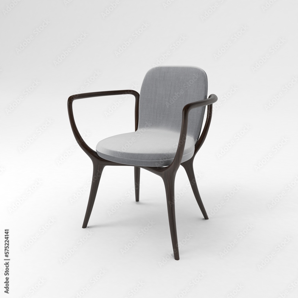 Armchair side view, modern designer furniture, Chair isolated on white background Armchair side view, modern designer furniture, Chair isolated on white background