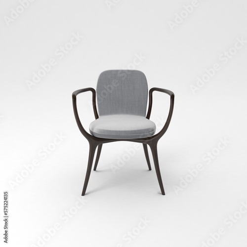 Armchair front view  modern designer furniture  Chair isolated on white background 