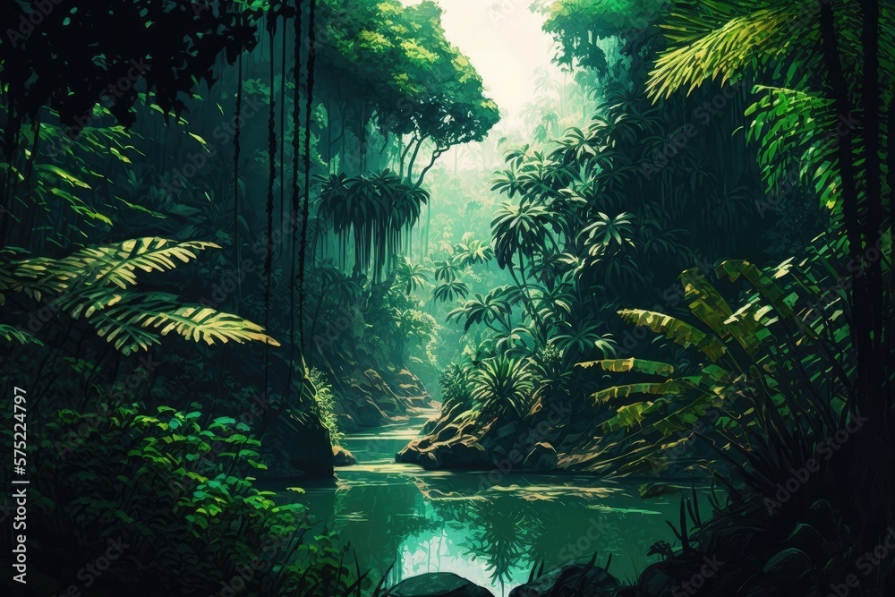 amazon jungle artistic generative AI