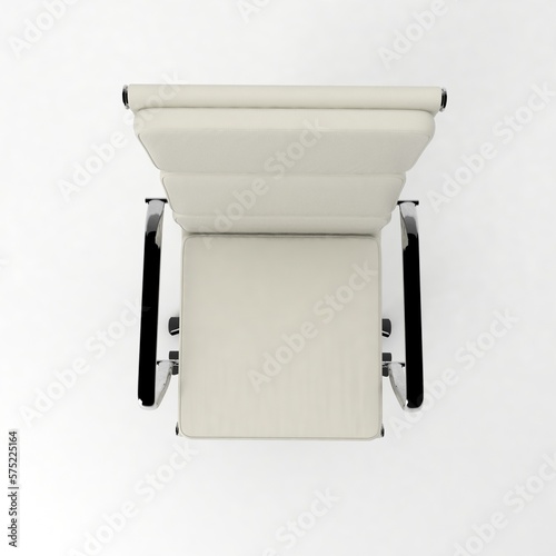 Office Chair top view, modern designer furniture, Chair isolated on white background