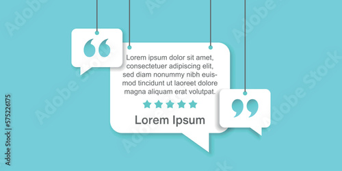 Quote frame blank template icon in flat style. Empty speech bubble vector illustration on isolated background. Textbox sign business concept.