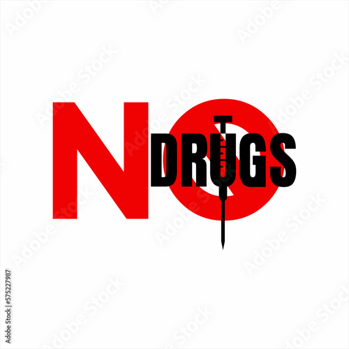 No Drugs . Illustration design for background on poster, banner on drug abuse day