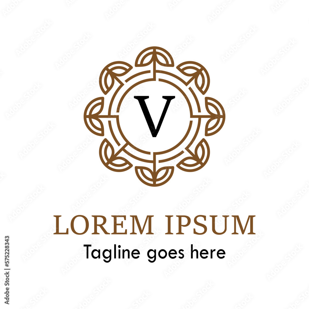 v Letter Vector Logo design with Abstract mandala flower swirl icon vector design v Letter Vector Logo design with Abstract mandala flower swirl icon vector design