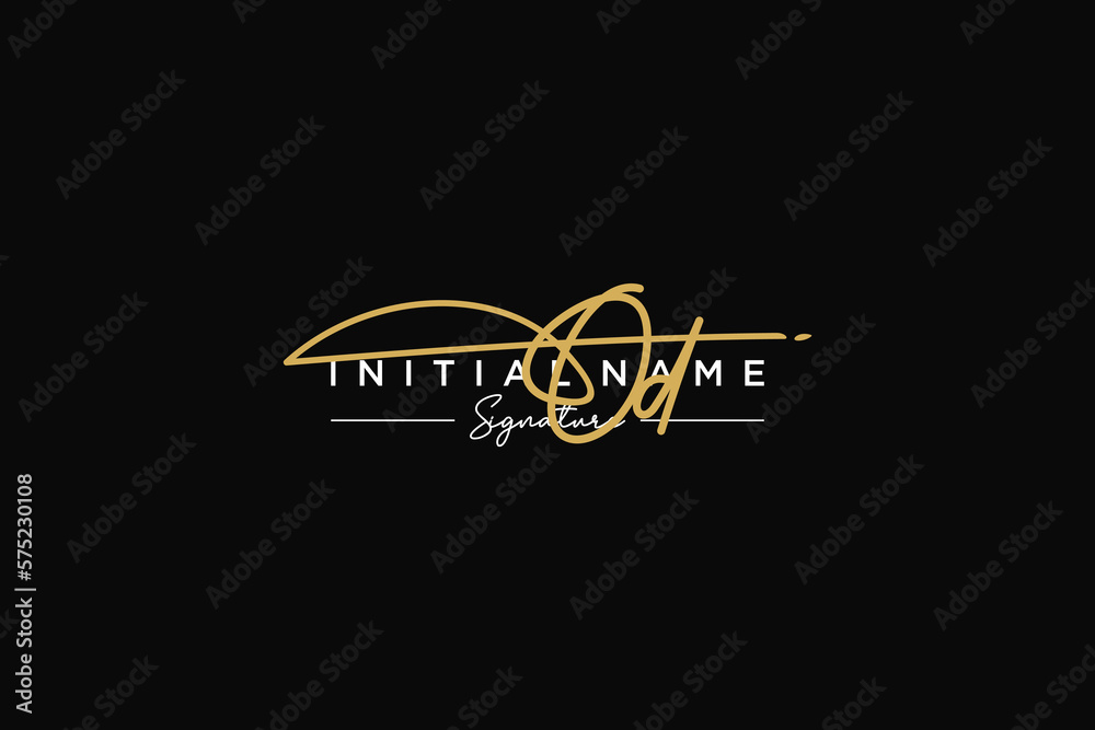 Initial OD signature logo template vector. Hand drawn Calligraphy lettering Vector illustration.