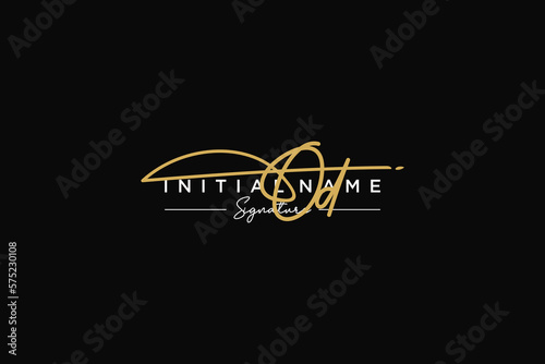 Initial OD signature logo template vector. Hand drawn Calligraphy lettering Vector illustration.