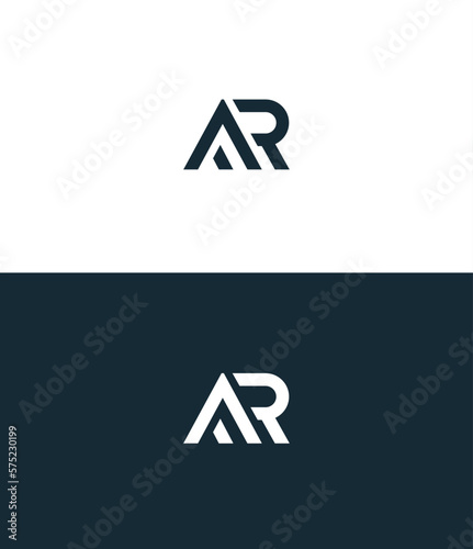 Alphabet letter icon logo AR, RA.