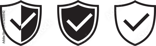 Shield check mark icon vector illustration