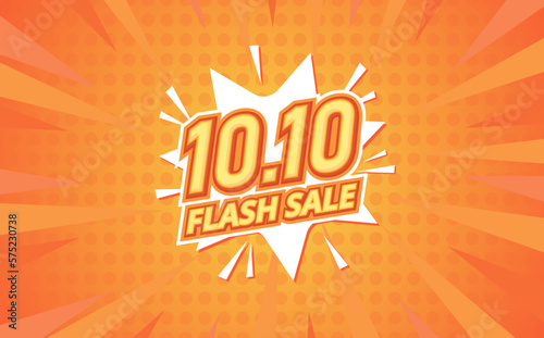 10.10 sale poster or shopping day flyer design. 10.10 Flash sale online banner. special offer or flash sale.